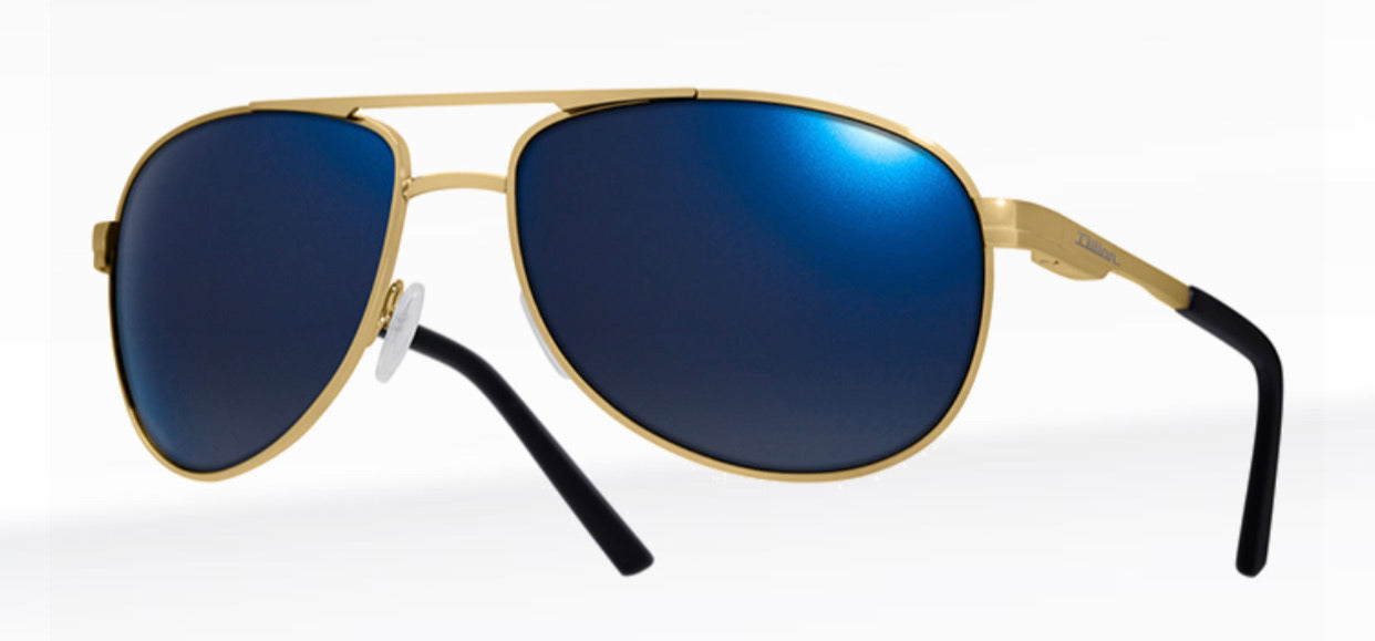 Dillon Greasewood Shiny Gold with Polarized Blue NIR Lens WF