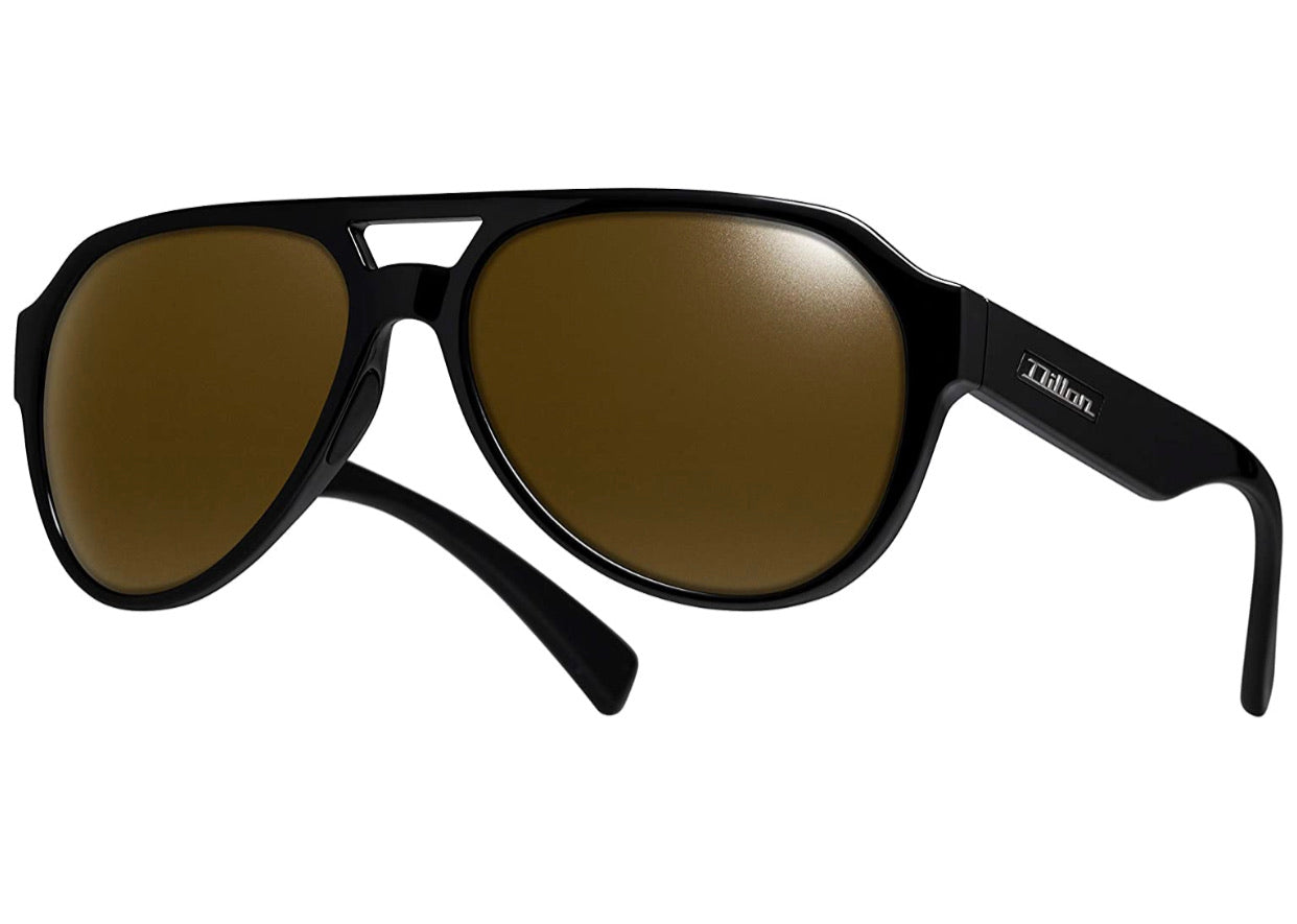 Dillon Patton Shiny Black with Polarized Gold NIR Lens WF