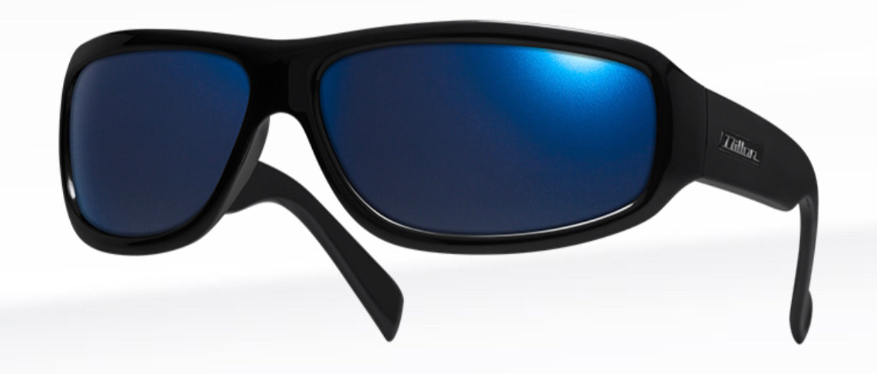 Dillon Smoke Shiny Black with Polarized Blue NIR Lens SQ