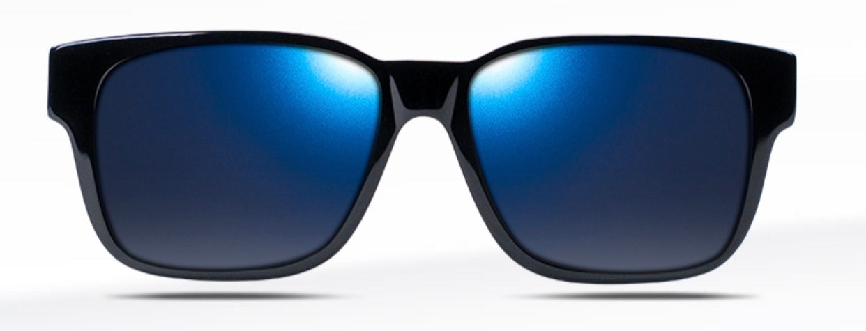 Dillon Parker Shiny Black with Polarized Blue NIR Lens SQ