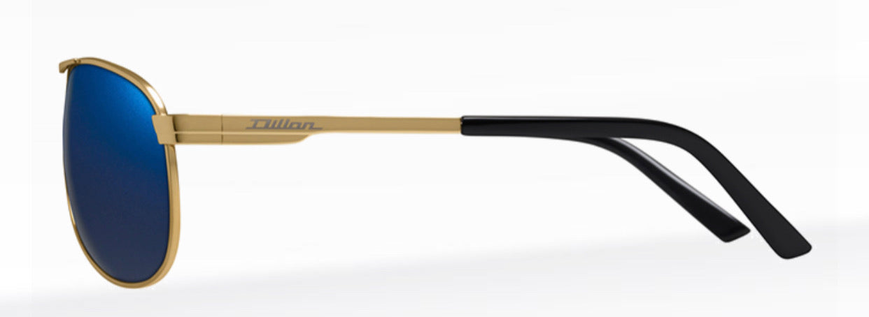 Dillon Greasewood Shiny Gold with Polarized Blue NIR Lens WF