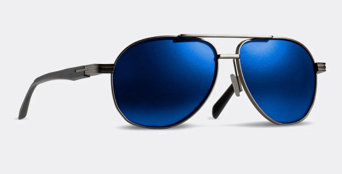 Dillon Pursuit TP-18 Silver with Polarized Blue NIR lens