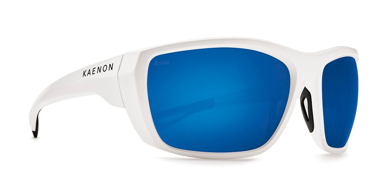 Kaenon Arcata Matte White with Ultra Polarized Blue Mirror Lens