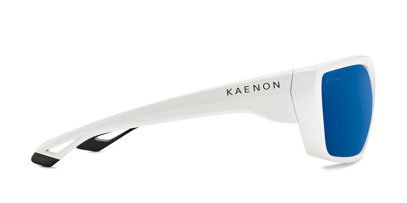 Kaenon Arcata Matte White with Ultra Polarized Blue Mirror Lens