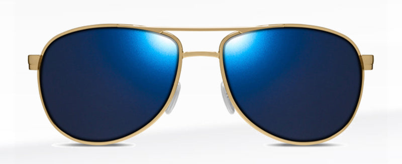 Dillon Greasewood Shiny Gold with Polarized Blue NIR Lens